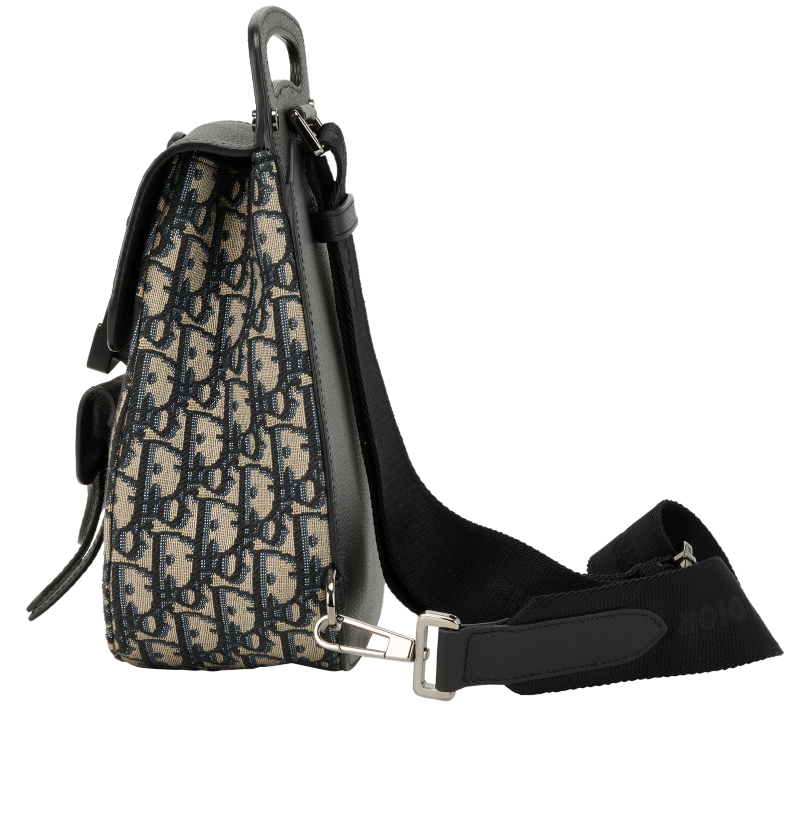Gallop Sling Bag, &pound;950, Handbags, Beige/Black/Blue, Canvas/Leather, Bottom view